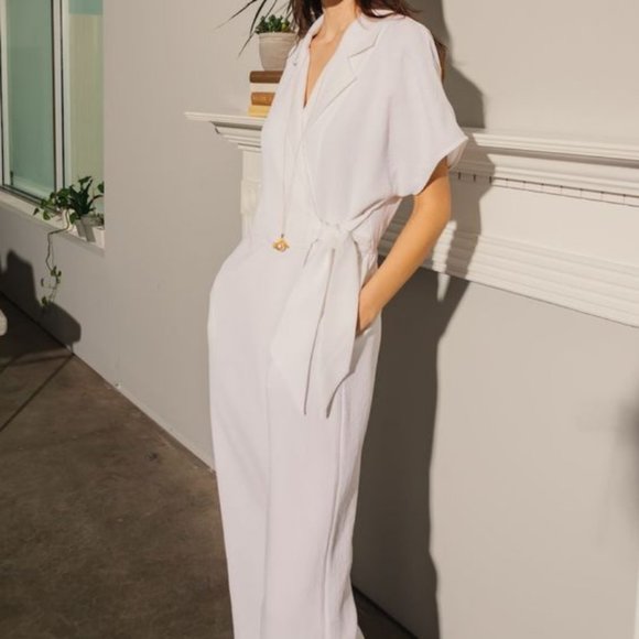 Brochu Walker Pants - Brochu Walker Sheyla Wrap Jumpsuit Salt White NWT